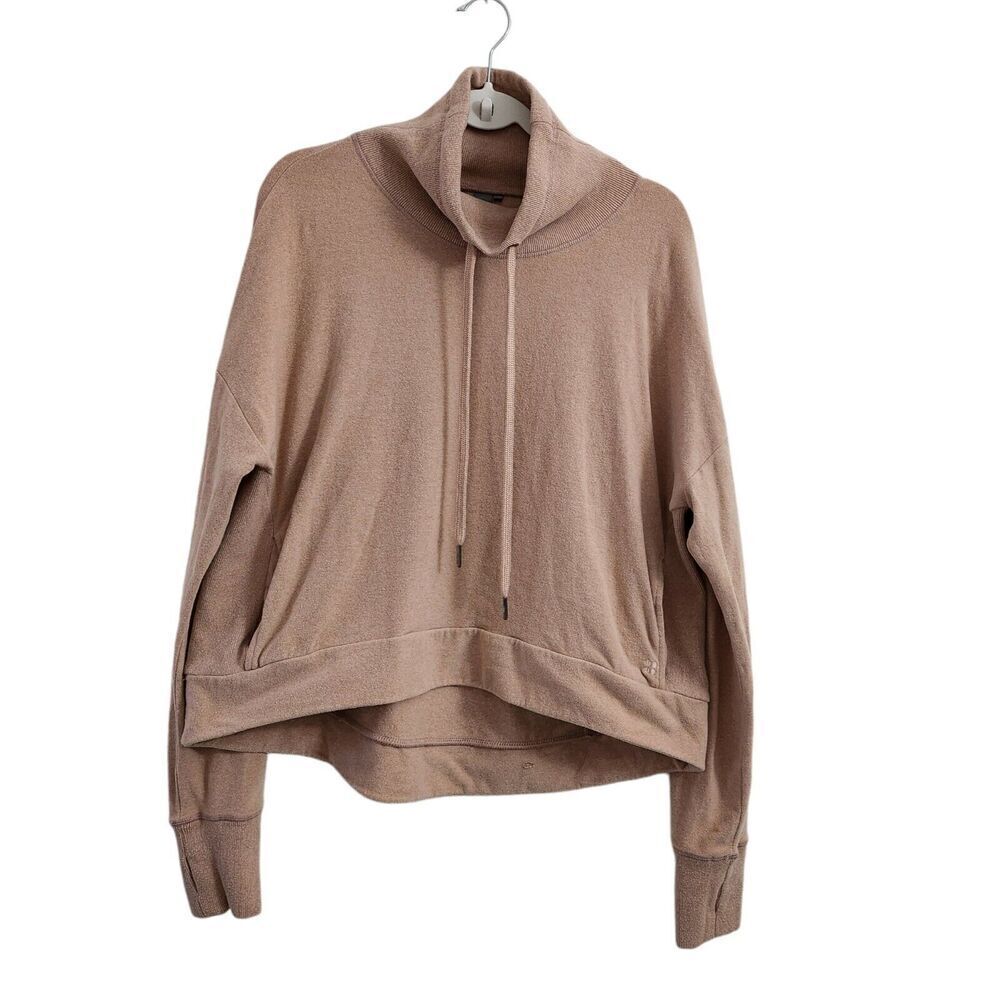 Sweaty‎ Betty Sweater Medium Rose Pink Escape Luxe Fleece Funnel Neck Hoodie